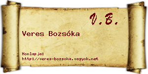 Veres Bozsóka névjegykártya